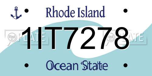 1IT7278 Rhode Island License Plate