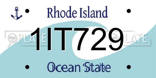 1IT729 Rhode Island License Plate