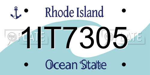1IT7305 Rhode Island License Plate