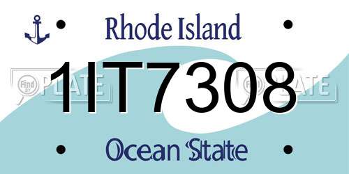 1IT7308 Rhode Island License Plate