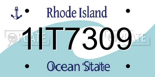 1IT7309 Rhode Island License Plate