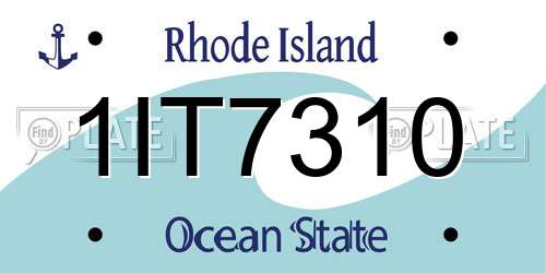 1IT7310 Rhode Island License Plate