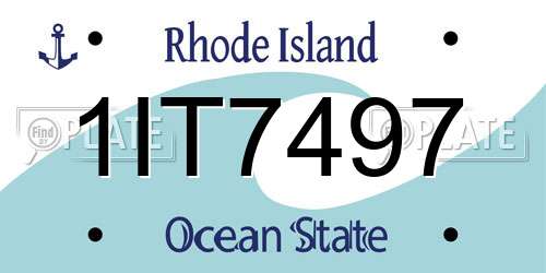 1IT7497 Rhode Island License Plate