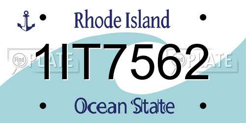 1IT7562 Rhode Island License Plate