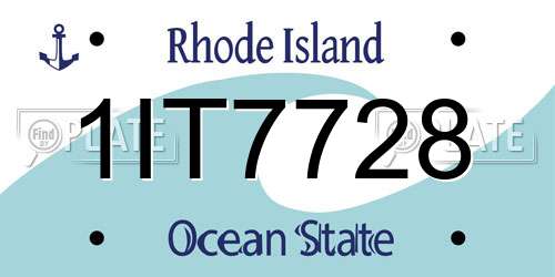 1IT7728 Rhode Island License Plate