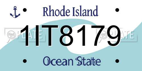 1IT8179 Rhode Island License Plate
