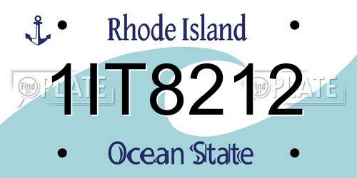 1IT8212 Rhode Island License Plate