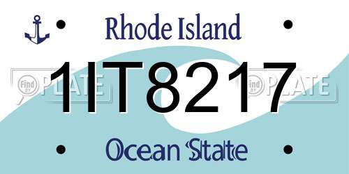 1IT8217 Rhode Island License Plate