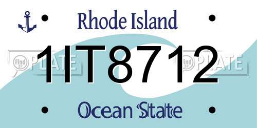 1IT8712 Rhode Island License Plate