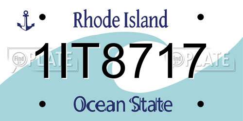 1IT8717 Rhode Island License Plate