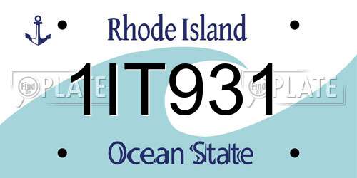 1IT931 Rhode Island License Plate