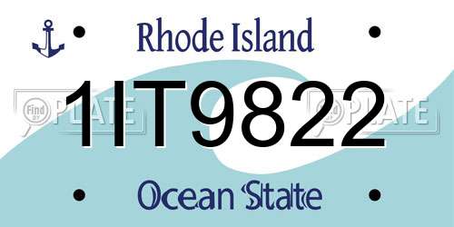 1IT9822 Rhode Island License Plate