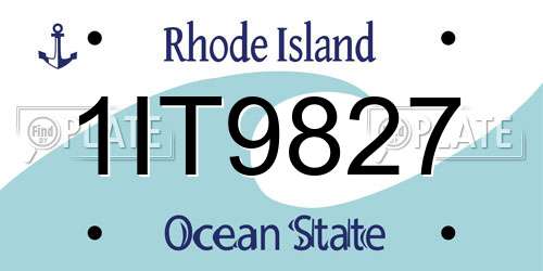 1IT9827 Rhode Island License Plate