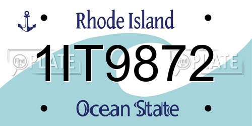 1IT9872 Rhode Island License Plate