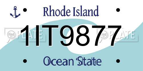 1IT9877 Rhode Island License Plate