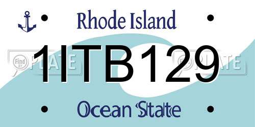 1ITB129 Rhode Island License Plate