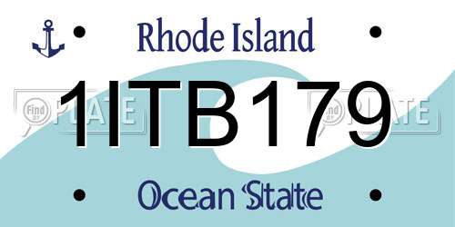 1ITB179 Rhode Island License Plate