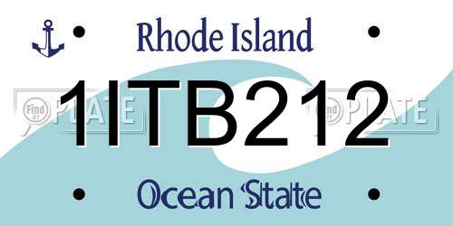 1ITB212 Rhode Island License Plate