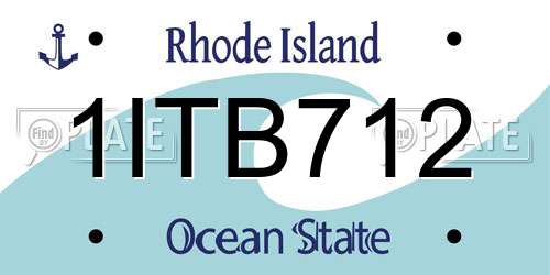 1ITB712 Rhode Island License Plate