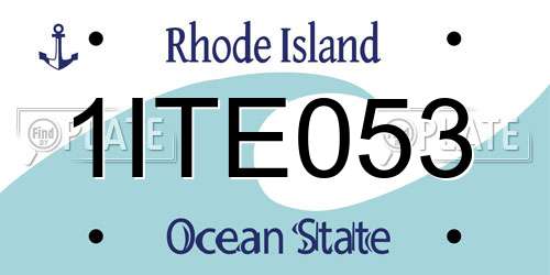 1ITE053 Rhode Island License Plate