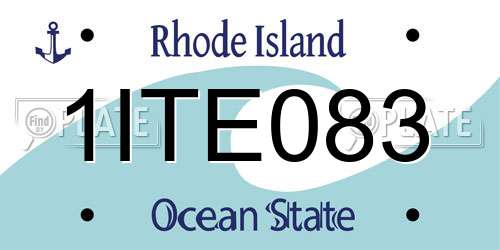 1ITE083 Rhode Island License Plate