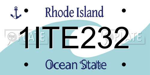 1ITE232 Rhode Island License Plate