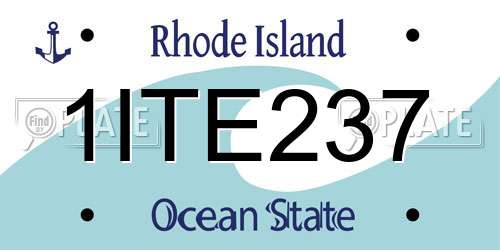 1ITE237 Rhode Island License Plate