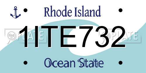 1ITE732 Rhode Island License Plate