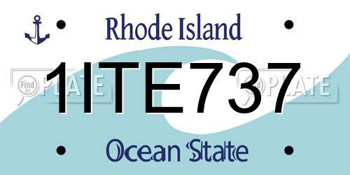 1ITE737 Rhode Island License Plate