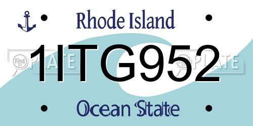 1ITG952 Rhode Island License Plate