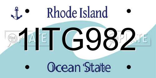 1ITG982 Rhode Island License Plate