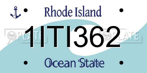 1ITI362 Rhode Island License Plate
