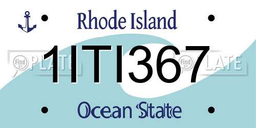 1ITI367 Rhode Island License Plate