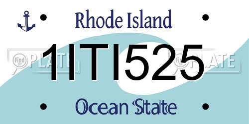 1ITI525 Rhode Island License Plate