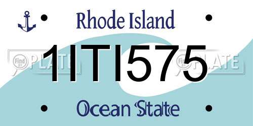 1ITI575 Rhode Island License Plate