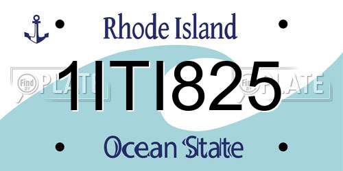 1ITI825 Rhode Island License Plate