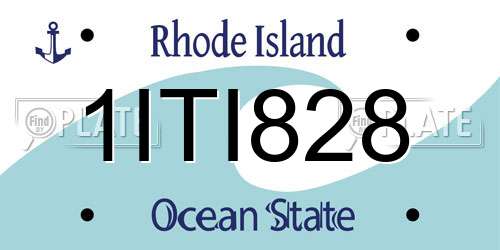 1ITI828 Rhode Island License Plate