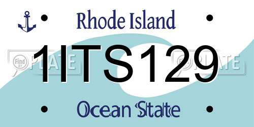 1ITS129 Rhode Island License Plate
