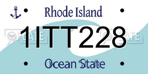 1ITT228 Rhode Island License Plate