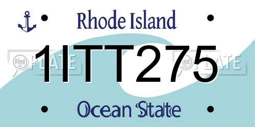 1ITT275 Rhode Island License Plate