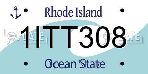 1ITT308 Rhode Island License Plate