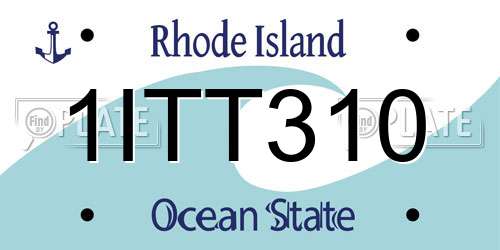 1ITT310 Rhode Island License Plate