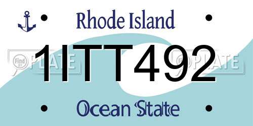 1ITT492 Rhode Island License Plate