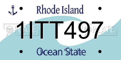 1ITT497 Rhode Island License Plate