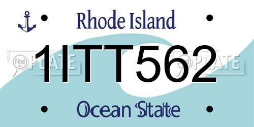 1ITT562 Rhode Island License Plate