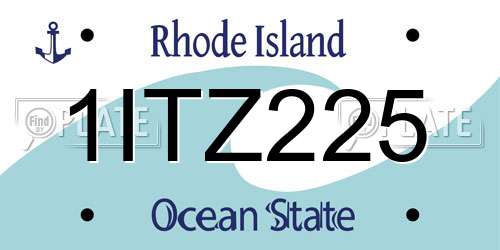 1ITZ225 Rhode Island License Plate