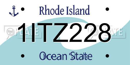 1ITZ228 Rhode Island License Plate