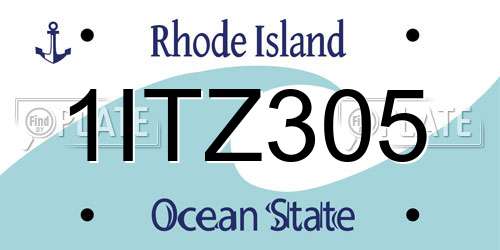 1ITZ305 Rhode Island License Plate