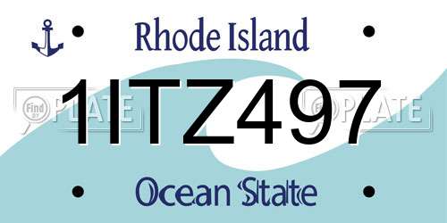 1ITZ497 Rhode Island License Plate