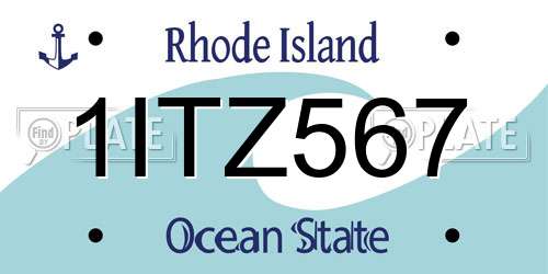 1ITZ567 Rhode Island License Plate